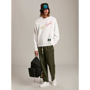 PALM ANGELS Miami Logo Sweatshirt in White Size XXL‎